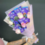 Букет из конфет Milka и розовые розы фото 2